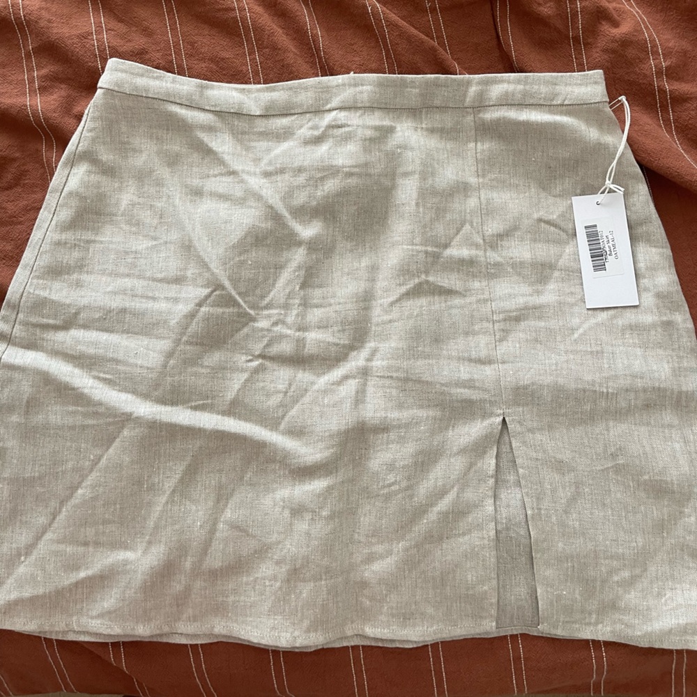 Reformation Baker Linen skirt | cream | NWT
